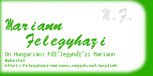 mariann felegyhazi business card